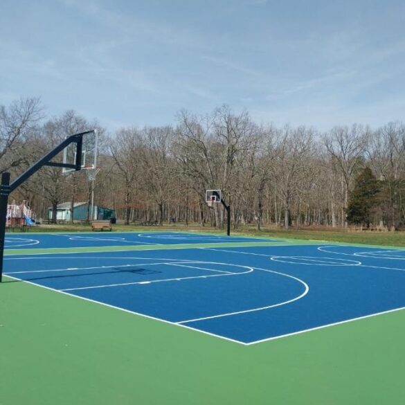 Riverwood park basketball courts newly resurfaced in toms river - photo licensed by shore news network.