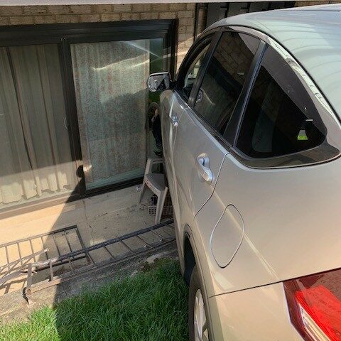 Vehicle crashes into alexandria apartment building; no injuries reported - photo licensed by shore news network.