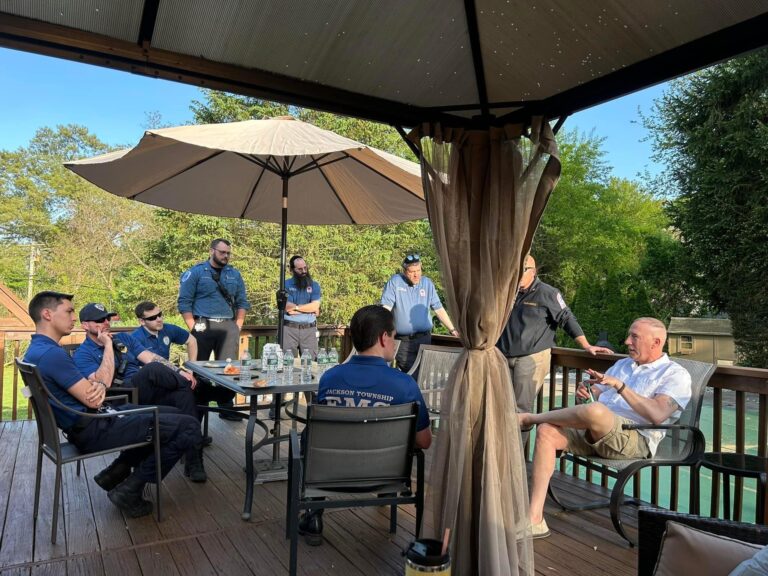 Jackson township ems and rwj-barnabas paramedics reunite with cardiac arrest survivor - photo licensed by shore news network.