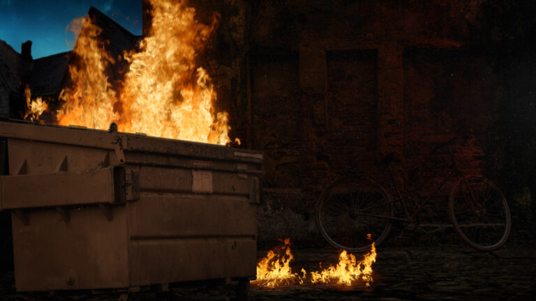 Woman charged for setting baltimore dumpster fire - photo licensed by shore news network.