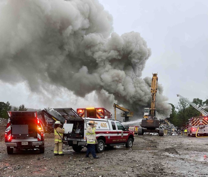 Fire Contained at Richmond Highway Metal Pile in Fairfax County