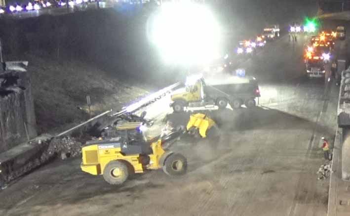 Watch I-95 Bridge Damaged by Fire Demolished Live Through Earth Cam