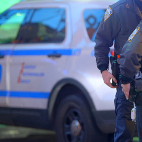 New york city police officers on scene