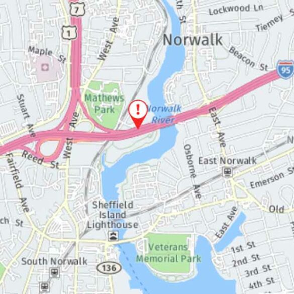 I-95 north shut down due to tanker fire and crash - photo licensed by shore news network.