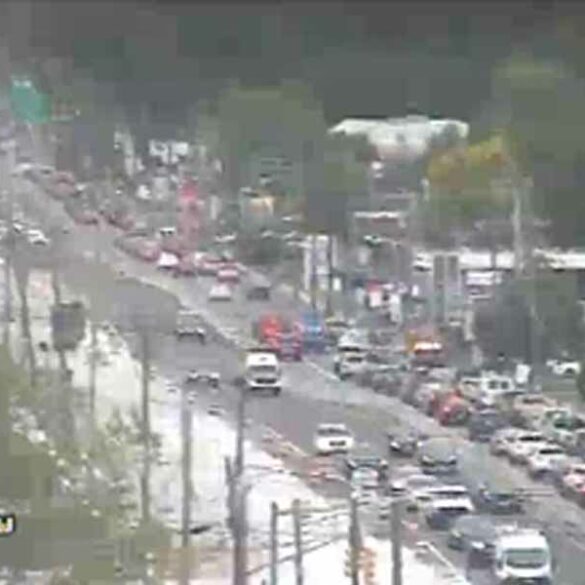 Disabled vehicles causing major traffic issues on route 70 toward philadelphia - photo licensed by shore news network.