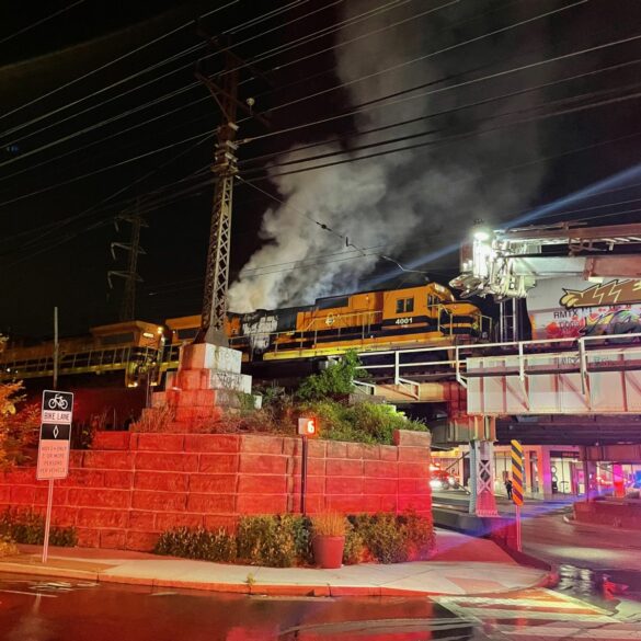 Train fire on stamford freight train, no injuries - photo licensed by shore news network.