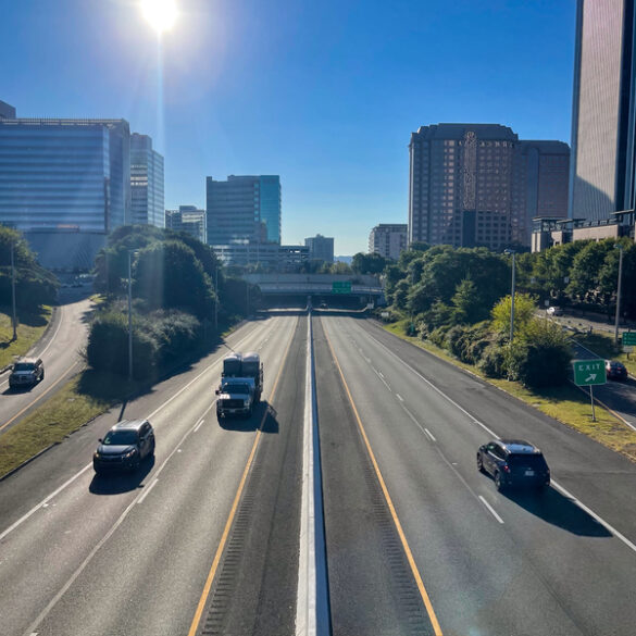 The downtown expressway in downtown, richmond, virginia