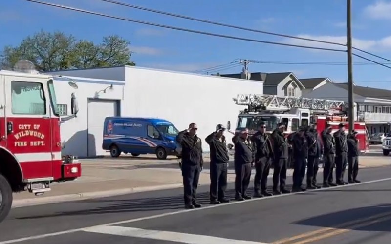 Wildwood Firefighters Salute Trump as Caravan Enters New Jersey Seaside Resort