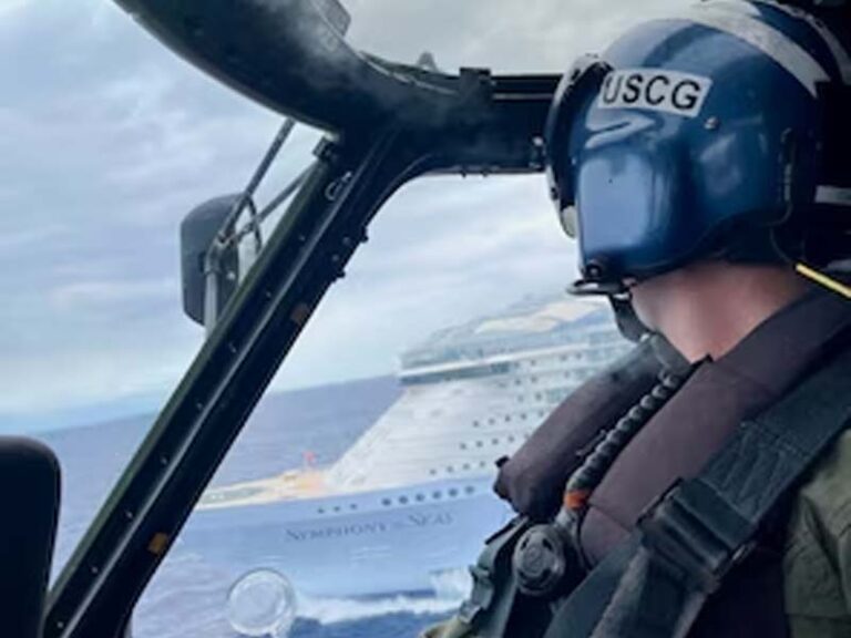 Cruise ship out of bayonne scene of dramatic at-sea coast guard rescue - photo licensed by shore news network.