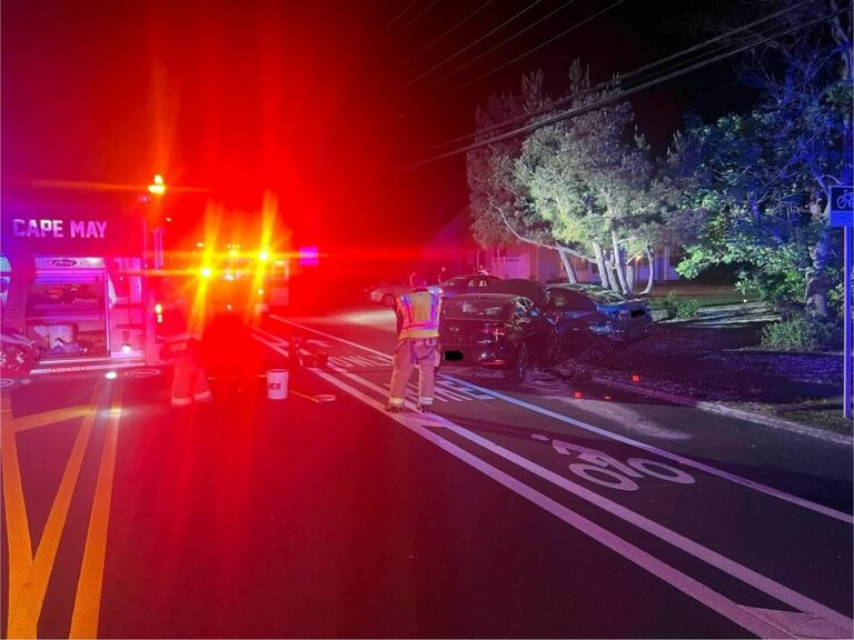 Cape may firefighters respond to two-vehicle crash - photo licensed by shore news network.