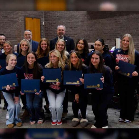 Jackson liberty cheer squad recognized for three-peat state title - photo licensed by shore news network.