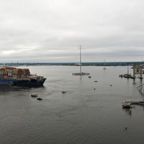 Cargo ship that knocked down maryland bridge freed from debris, removed - photo licensed by shore news network.