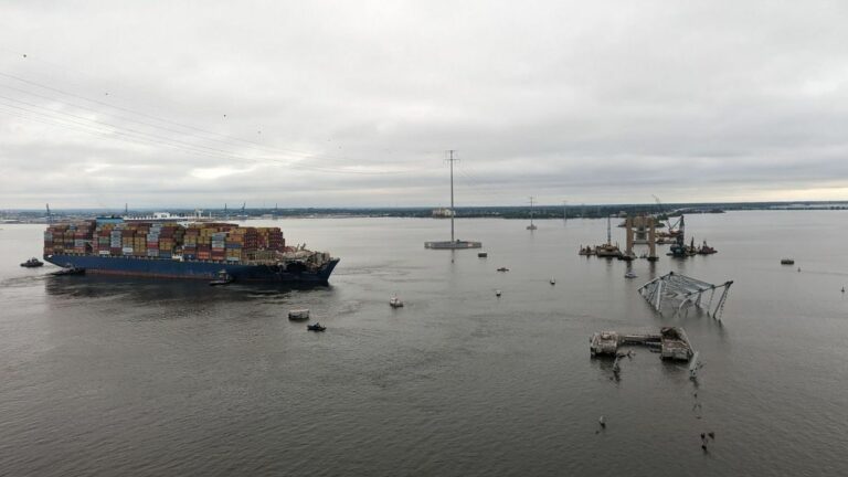 Cargo ship that knocked down maryland bridge freed from debris, removed - photo licensed by shore news network.