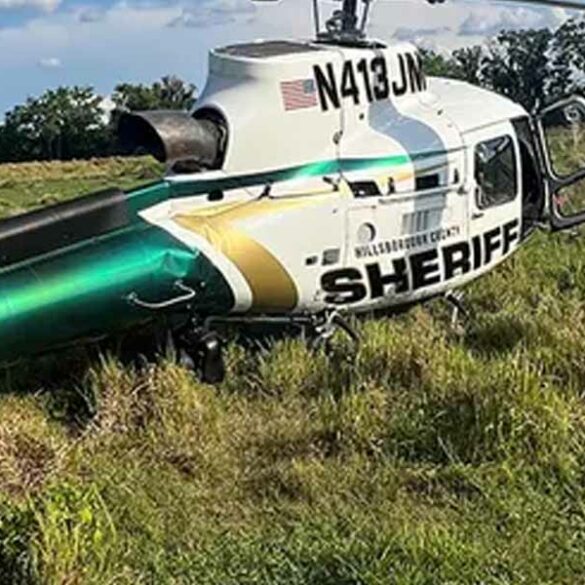 Sheriff's helicopter makes emergency landing - photo licensed by shore news network.
