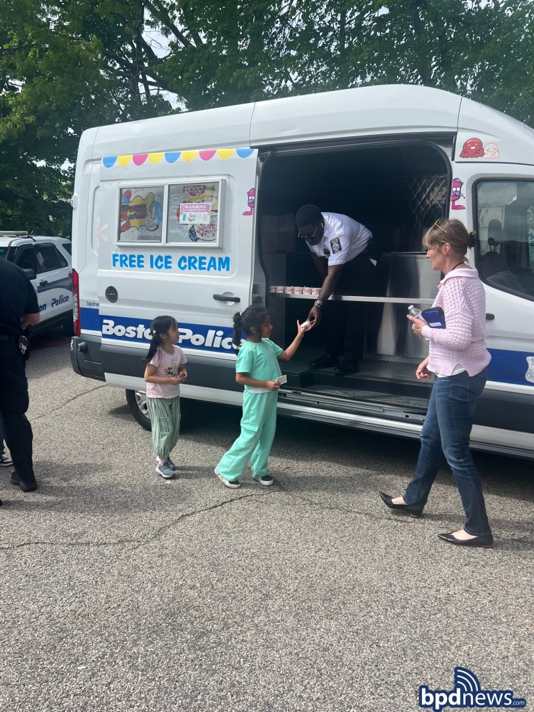 Boston Police Share Sweet Moments at Local School Ice Cream Social