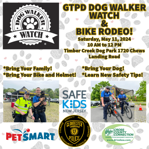 Gloucester township police host dog walker watch and bike rodeo event - photo licensed by shore news network.
