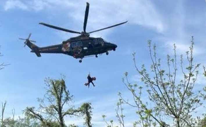 Maryland State Police Helicopter Crew Rescues Man From Rollover Crash