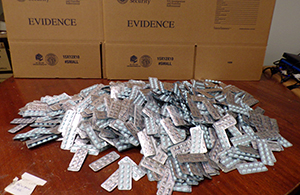 Philadelphia Customs and Border Protection officers intercepted over 10,000 Alprazolam pills concealed inside spool of yard in a shipment destined to Brooklyn, N.Y. on May 3, 2024.