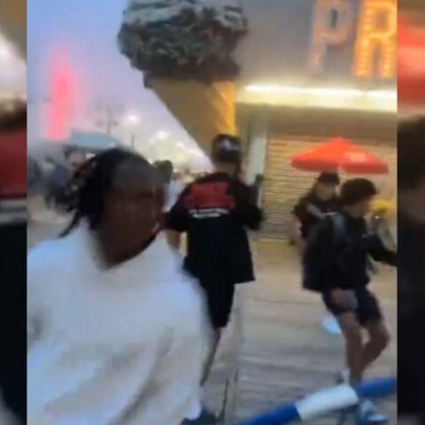 Crowds rush off boardwalk after reports of 'gunfire' in seaside heights - photo licensed by shore news network.