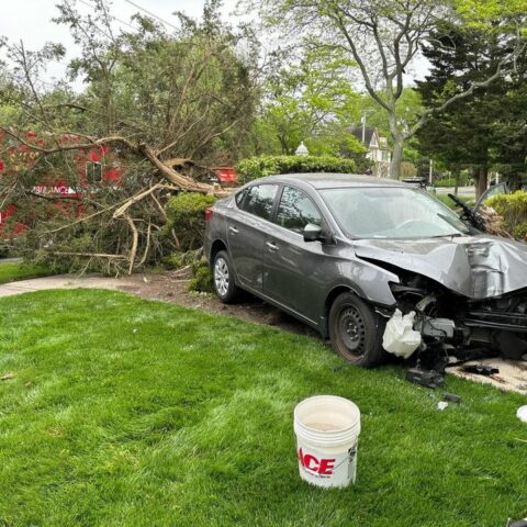 Engine 51, rescue 51 & amb 51-1 arrived on scene to find the driver was able to safely exit the vehicle. Driver was treated and transported to the local hospital for evaluation. Crews remained on scene until the roadway was able to be reopened by dpw.