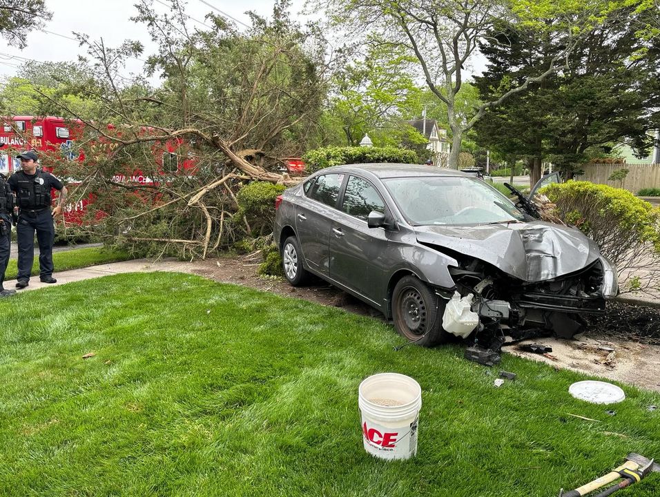 Engine 51, Rescue 51 & Amb 51-1 arrived on scene to find the driver was able to safely exit the vehicle. Driver was treated and transported to the local hospital for evaluation. Crews remained on scene until the roadway was able to be reopened by DPW.