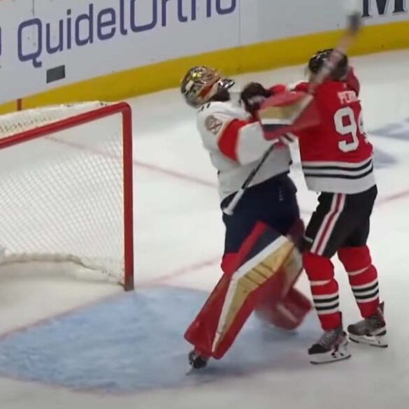 New jersey kid gets ice time in goal during stanley cup finals, gets into fight - photo licensed by shore news network.