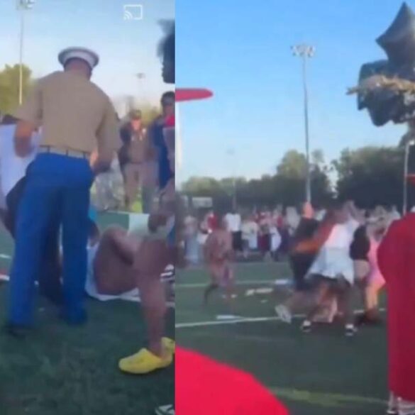 New jersey high school celebrates end of year with graduation brawl - photo licensed by shore news network.