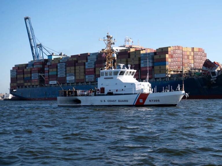 Cargo ship that struck and collapsed maryland bridge finally leaves baltimore enroute to virginia - photo licensed by shore news network.