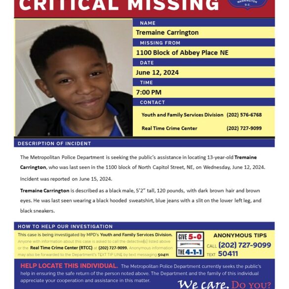 13-year-old boy urgently missing in d. C. - photo licensed by shore news network.