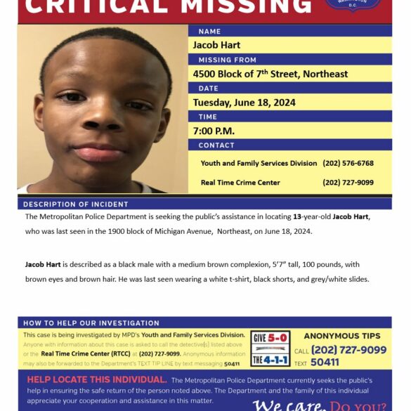 13-year-old boy reported critically missing in d. C. - photo licensed by shore news network.