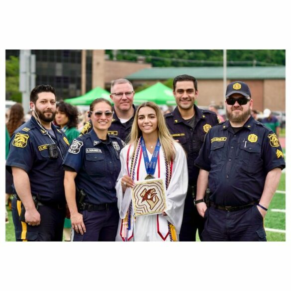 North bergen police show up for late sergeant's daughter at graduation - photo licensed by shore news network.