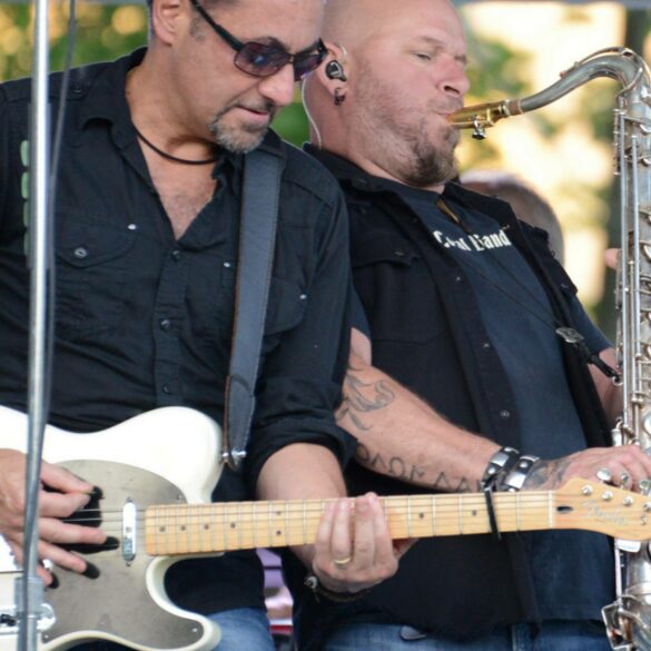 A tribute to bruce springsteen's e-street band live on the beach in toms river - photo licensed by shore news network.