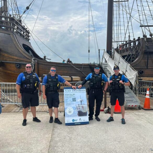 16th century ship docks at ocean city park - photo licensed by shore news network.