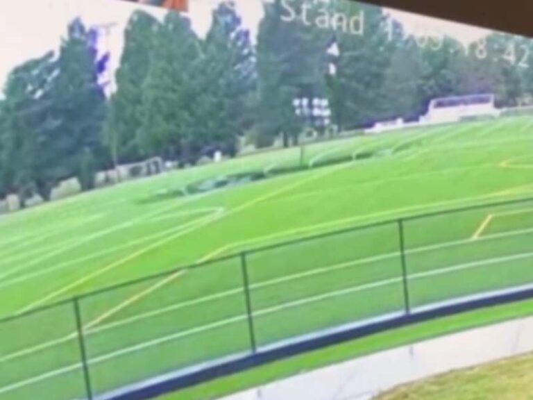 Massive sinkhole over mine swallows soccer field in illinois - photo licensed by shore news network.