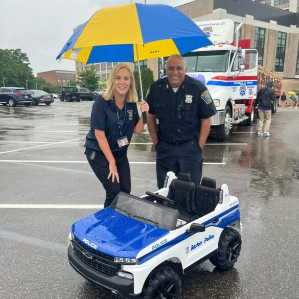 Boston police district a-1 wows at 'touch a truck' event with mini cruiser - photo licensed by shore news network.