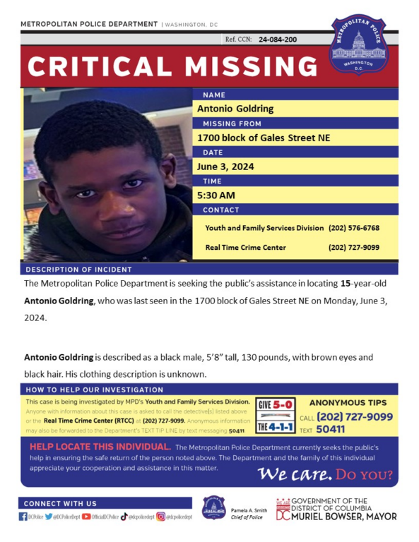 Search Continues For Missing 15-Year-Old In D.C. Search Continues For Missing 15-Year-Old In D.C.