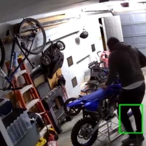 Dirt bike burglar caught on camera inside victim's garage in pennsylvania - photo licensed by shore news network.