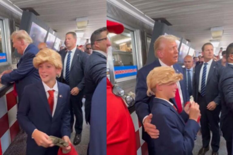 Former president trump visits philadelphia, meets young admirer - photo licensed by shore news network.