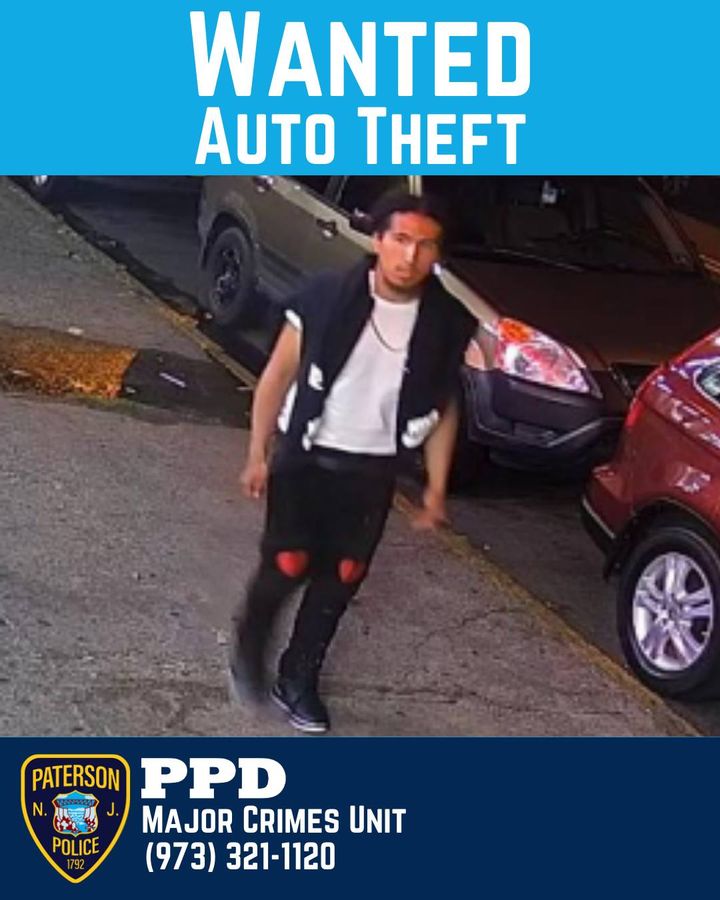 Paterson Police Seek Suspect in Auto Theft Incident