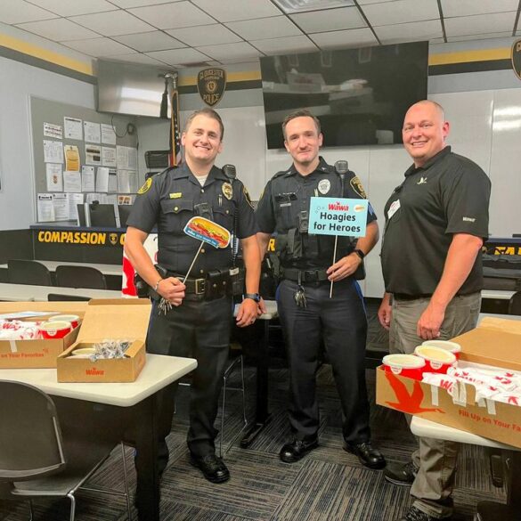 Wawa's hoagies for heroes appreciation for local police officers - photo licensed by shore news network.
