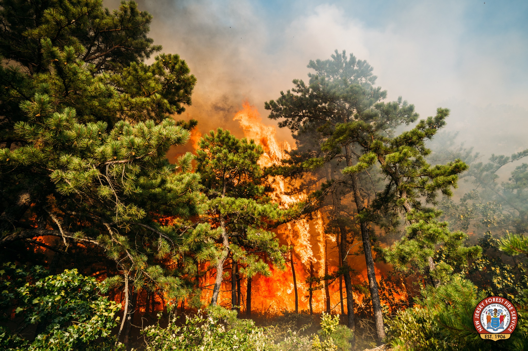 Rain Helps Firefighters At 1,000 Acre New Jersey Forest Fire