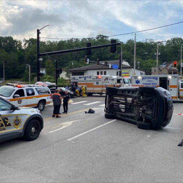 Driver extricated after vehicle roll-over crash - photo licensed by shore news network.