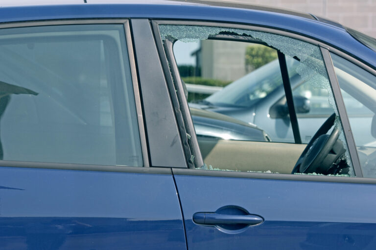 Car with front window broken - file photo - not from current report.