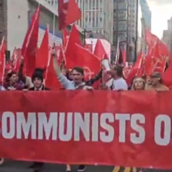 Philadelphia hosts large communist party parade in center city - photo licensed by shore news network.