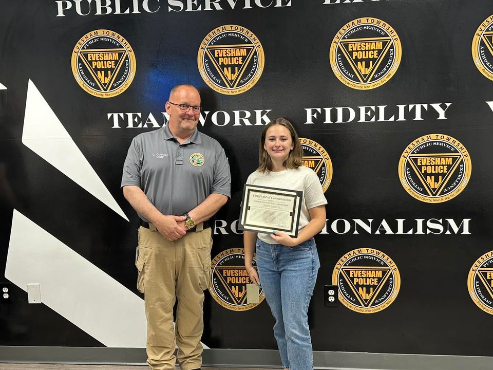 Evesham Township Police Dispatcher Honored with Certificate of Merit