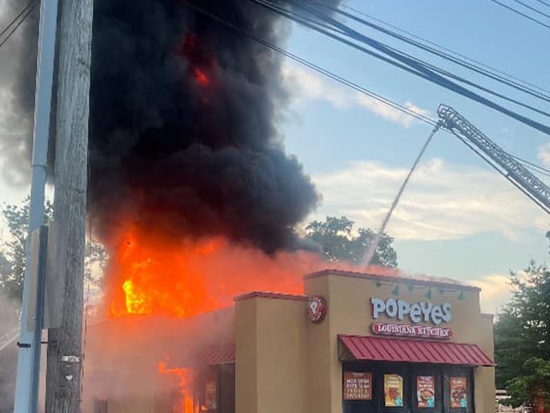 Fire Engulfs Popeyes Restaurant in Eatontown