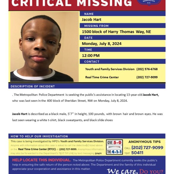 13-year-old boy missing in d. C. - photo licensed by shore news network.