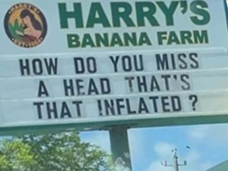 Florida Dive Bar Takes Down "How Do You Miss" Trump Sign