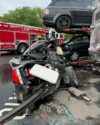 Car slams into vehicle carrier in cherry hill