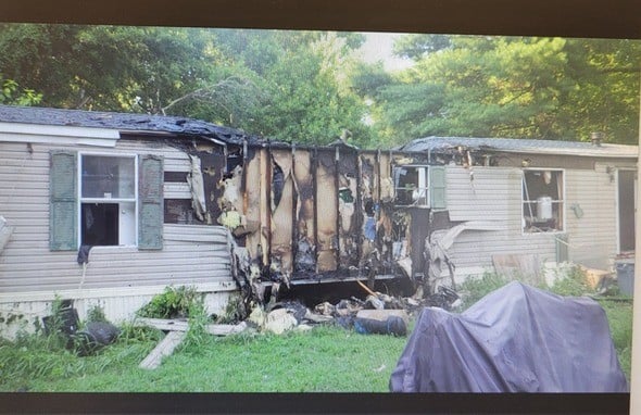 Mobile Home Destroyed by Fire in Cordova